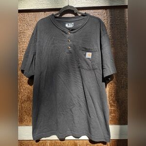Carhartt Loose Fit Heavyweight Short Sleeve Pocket Henley T Shirt Mens L